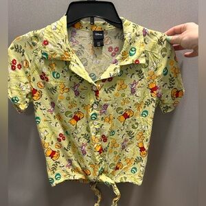 Disney Winnie the Pooh & Friends Tie-Front Button-Down Top